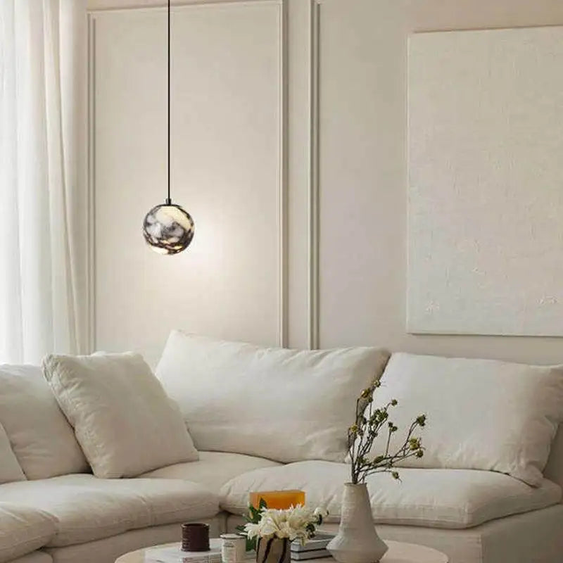 2026 Natural Stone Pendant Lamp 12cm Wire Height Adjustable G9 Bulb Bedroom Dining Room Kitchen Lightiing Fixtures