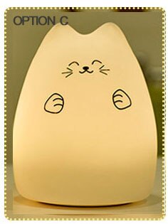 Night light Cat Silicone LED kids Night Light baby USB Rechargeable Sensor Touch lamp baby Children Cute Nursery Bedroom lights