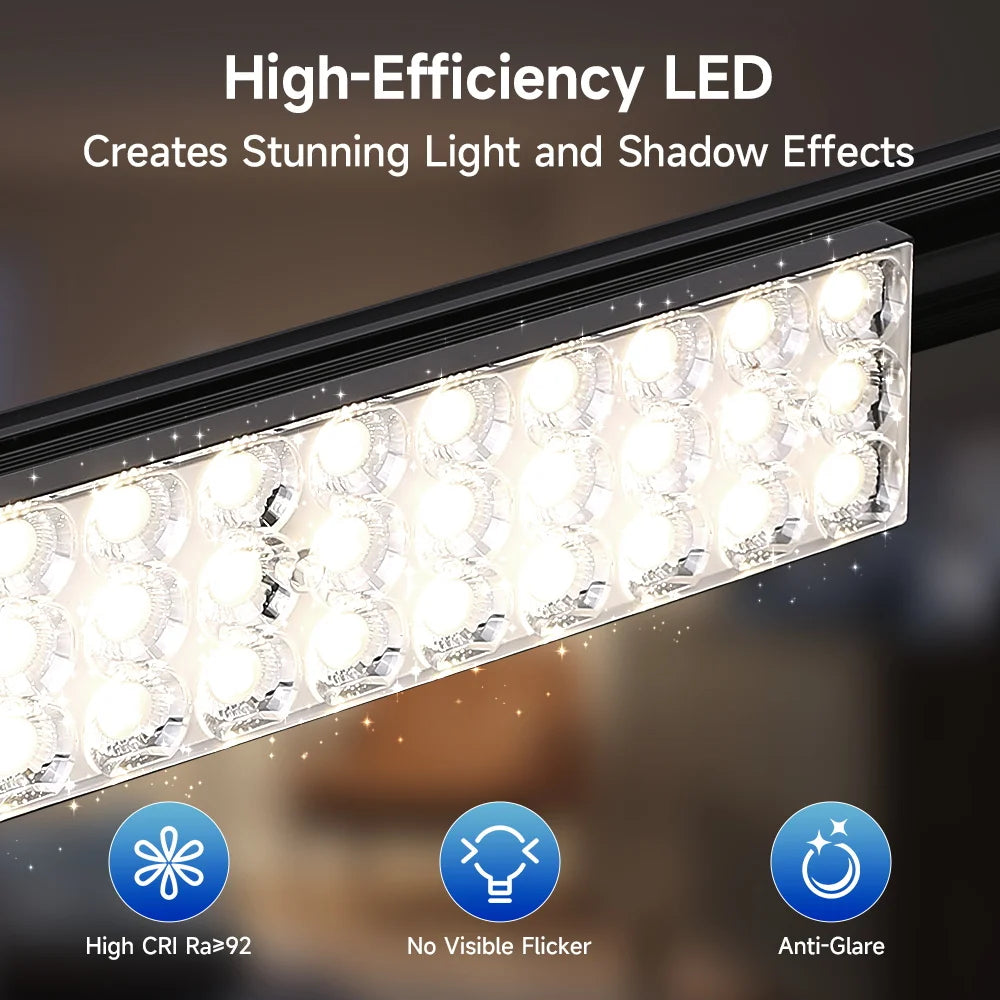 Neutral White LED Track Spotlight - Adjustable Rail Ceiling Lamp Fixture for Home, Retail Shop & Commercial Mall Decor