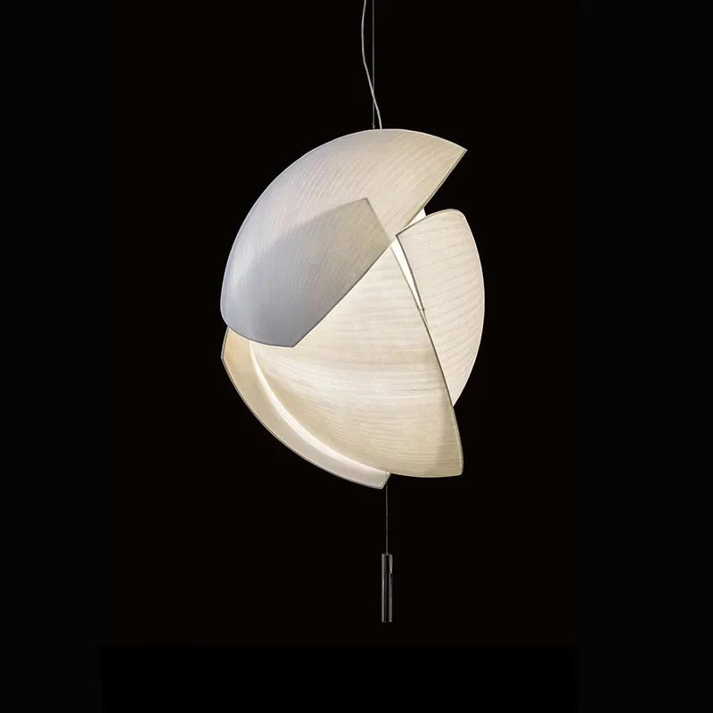 Japanese Wabi-sabi Style Modern Fabric Living Room Bedroom Chandelier Restaurant Art Shell Pendant Lights Home Decor Soft Light