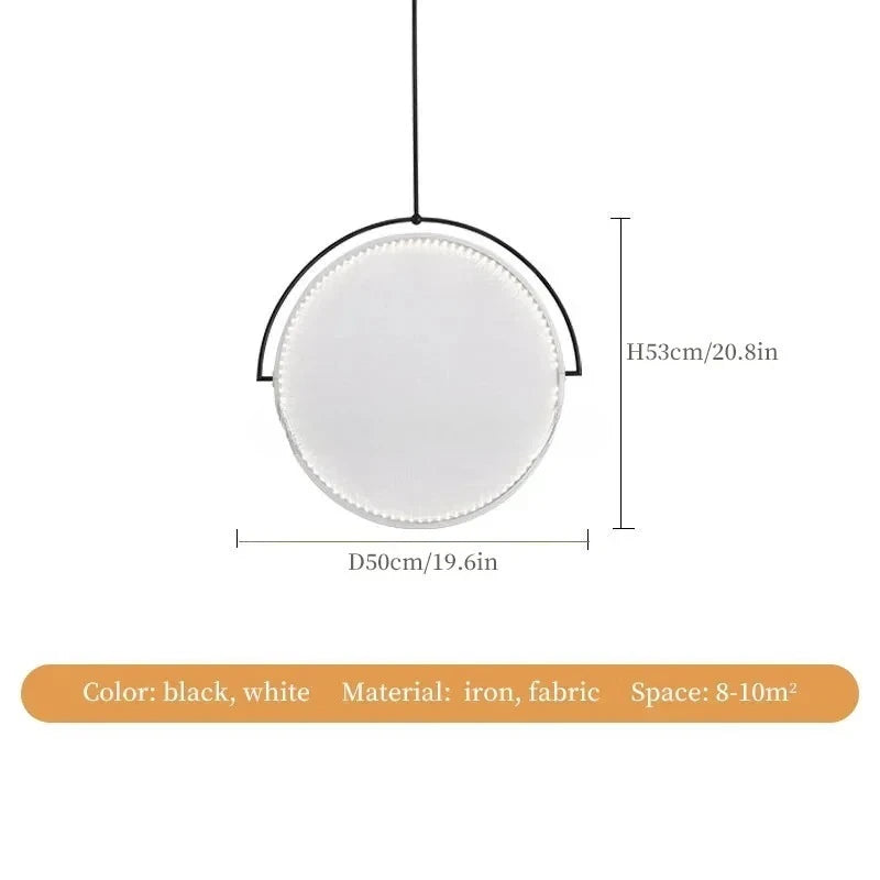 Nordic Restaurant Pendant Lights Creative and Personalized Dining Table Lights Modern and Minimalist Art Fabric Pendant Lamps