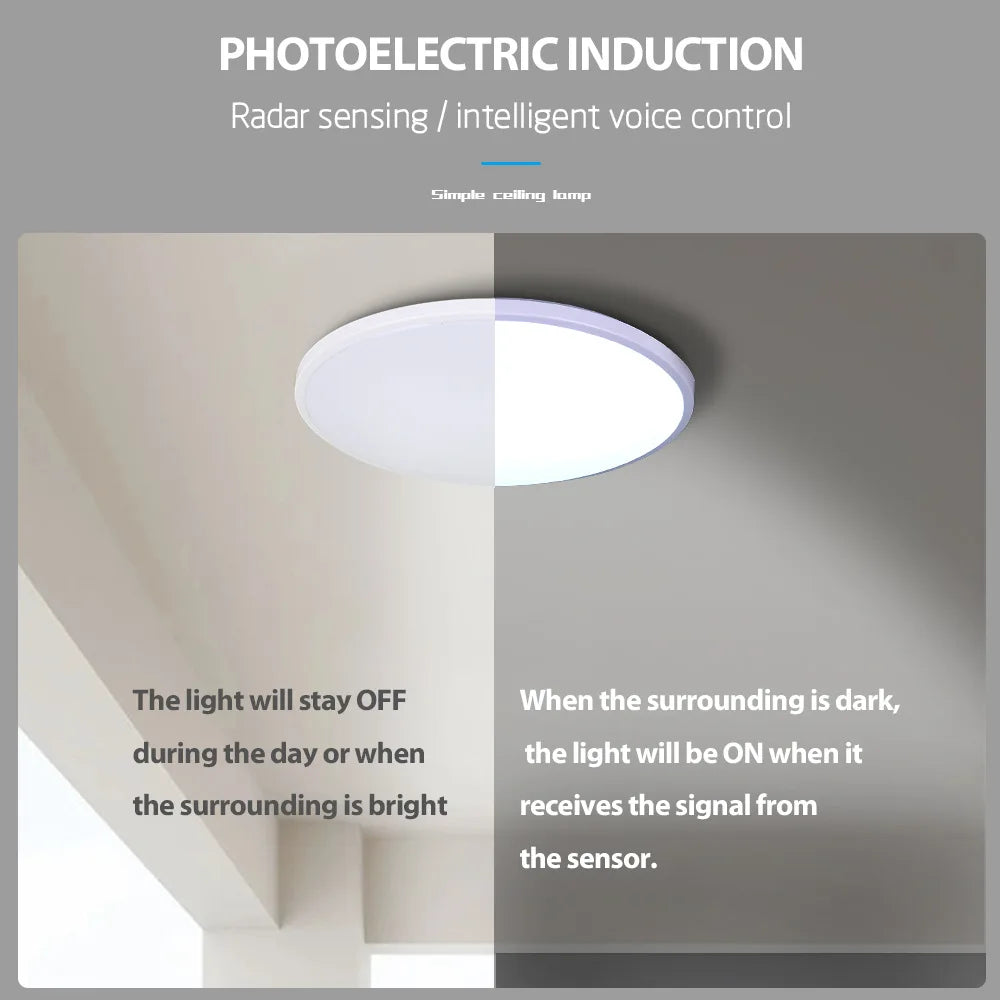 Moisture proof LED Ceiling Light PIR Motion Sensor/Radar Sensor/Sound and Light Control Smart Home Lighting 20W36W Ceiling Lamp