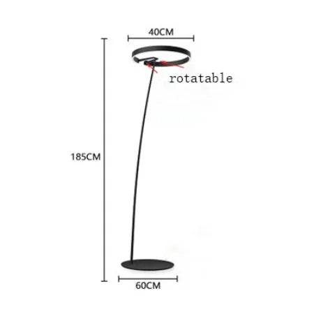 Italian arc floor lamp gold black LED Fishing ring Light Creative Loft Living Room Bedroom Sofa Corner dinner Standing Lamp
