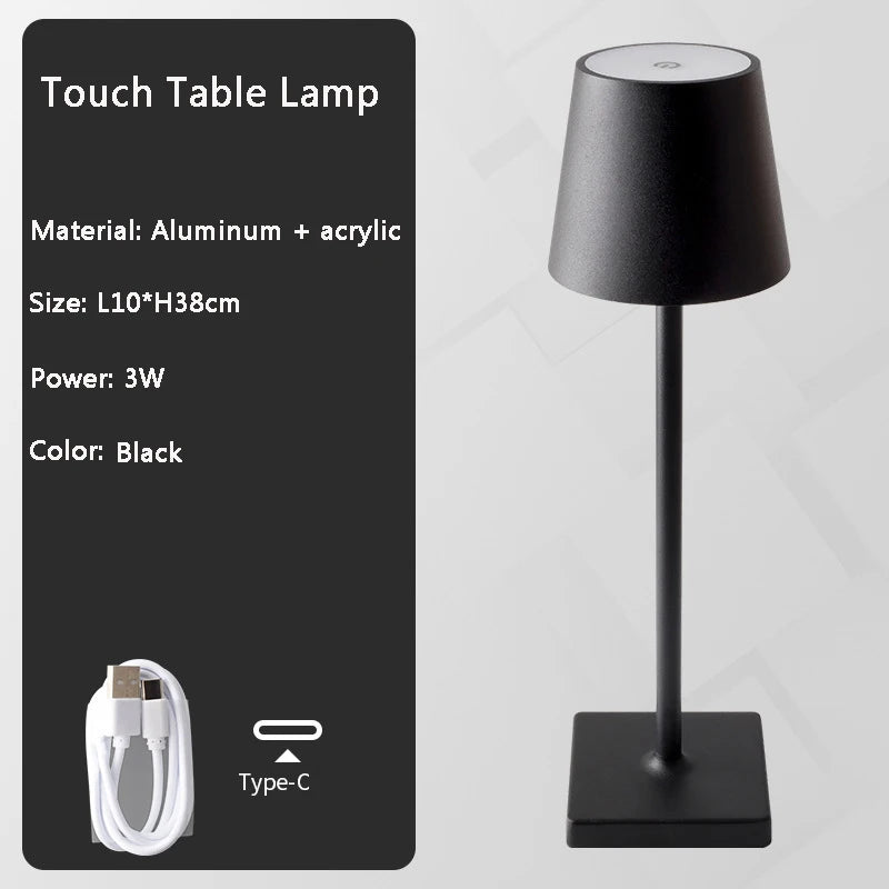 Table Lamp Eyes Protection Touch Dimmable LED Light Bedroom USB Desk Lamp Bar Restaurant Night Light Gift Charging Light Fixture