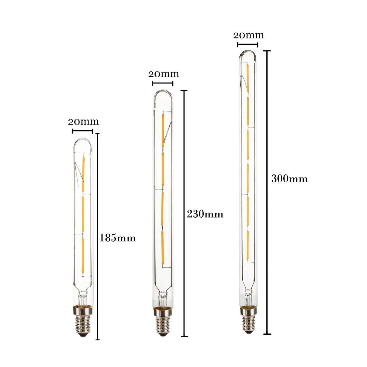 T20 E14 LED Filament Tube Bulb - Vintage Warm White Edison Light (3W-6W)