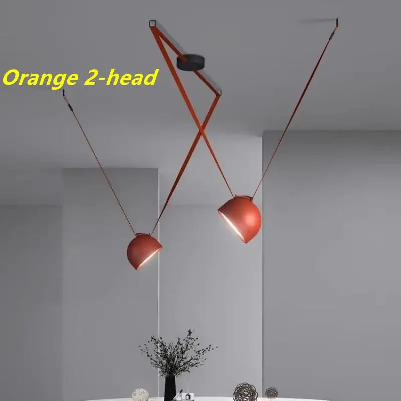 Nordic Art Leather Metal LED Chandelier Living Dining Room Bedroom Bar Island Luminaire Personalized Home Decor Lighting Fixture