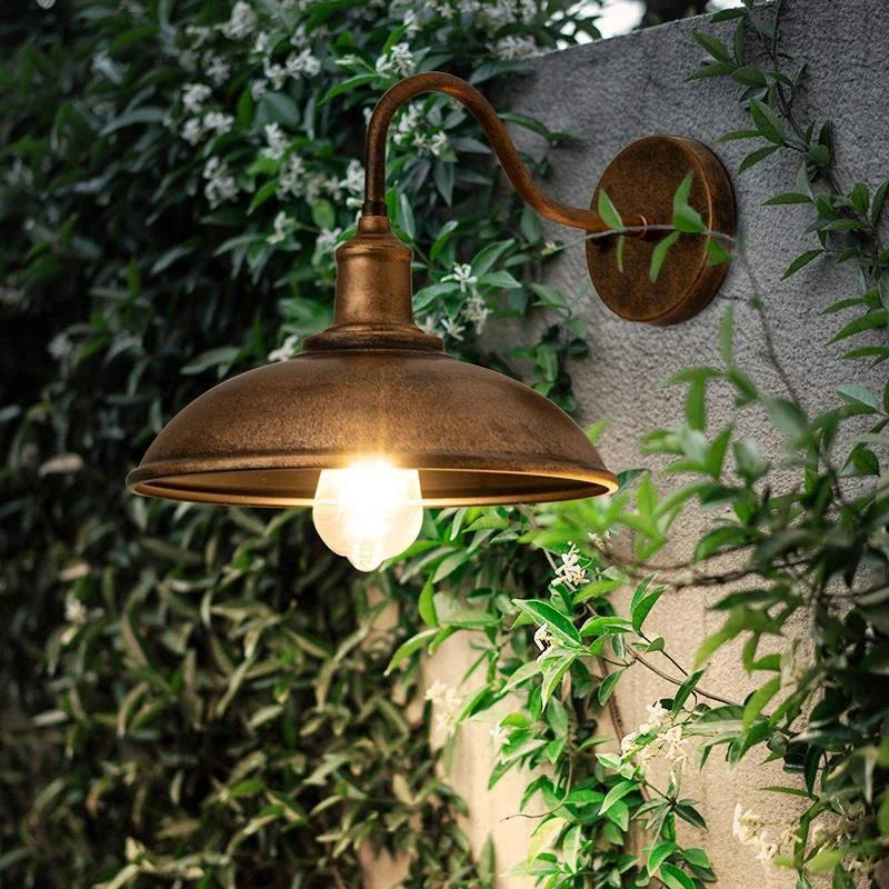 Retro Waterproof Outdoor LED Wall Lamp (E27 Socket Base) - Vintage Weatherproof Exterior Sconce Fixture for Courtyard, Garden, Balcony & Entryway