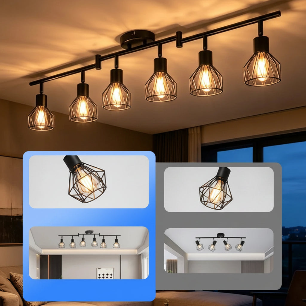 Modern LED E27 Ceiling Chandelier - Adjustable Angle Pendant Light Fixture
