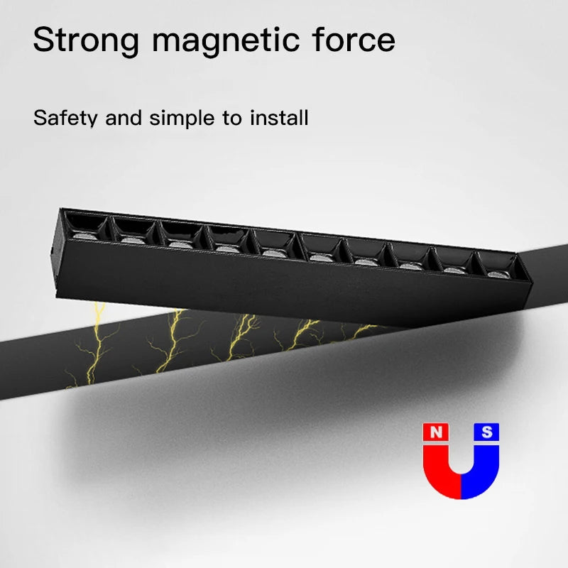 New Design Flood Spot Recessed Magnetic Track Light Led Line Lamp Magnet Rail Ceiling System Indoor Track Lights for Room