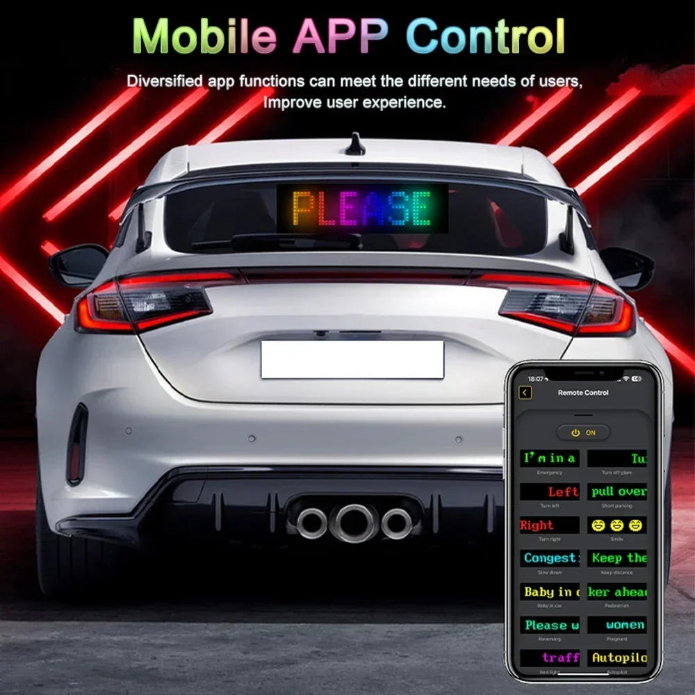 Smart Bluetooth APP LED Matrix Pixel Panel Programmable Flexible Scrolling LED Display Night Light for Car Store Hotel Bar