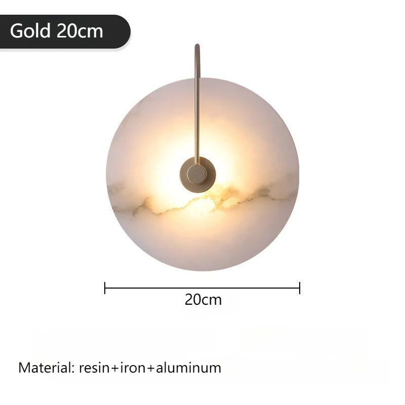 Modern Luxury Creative Marble Wall Light - Alabaster Marble Wall Sconce for Bedroom Bedside Living Room Aisle Indoor Decor