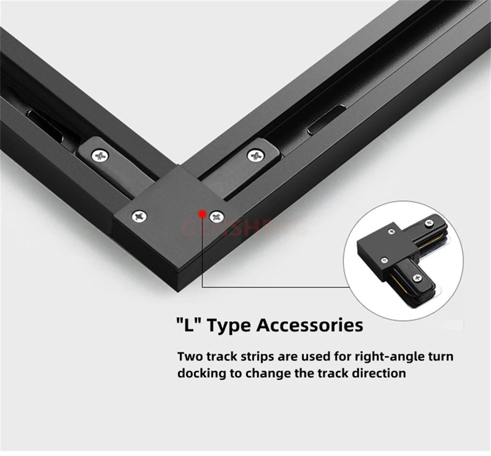 LED Track Light Rail 0.5M 1M Black White Aluminum 2 Wire System Track Light Series Universal Track for Ceiling Spot Lamps