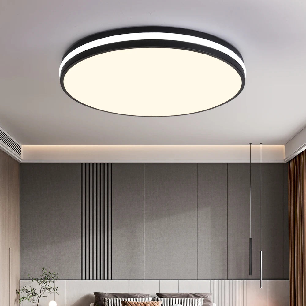 Nordic Wood Grain LED Ceiling Light - Minimalist Macaron Bedroom Decor