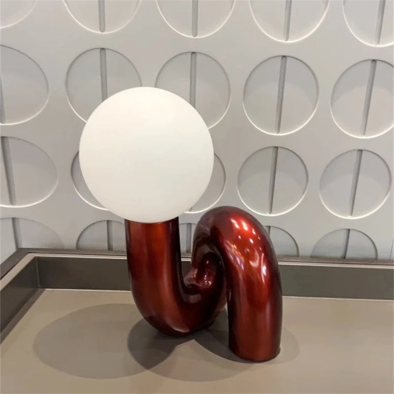 Nordic Postmodern Model Desk Lamp Hotel Children's Room Bedroom Living Room Minimalist Creative Glass Lamp Study Decoration Lamp