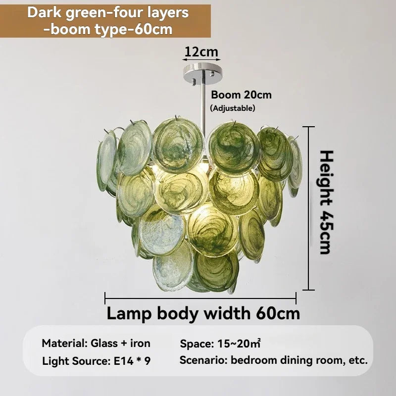 French Glass Chandelier Simple Crystal Pendant Light for Living Room Bedroom Dining Room Home Decor Indoor Lighting Hanging Lamp