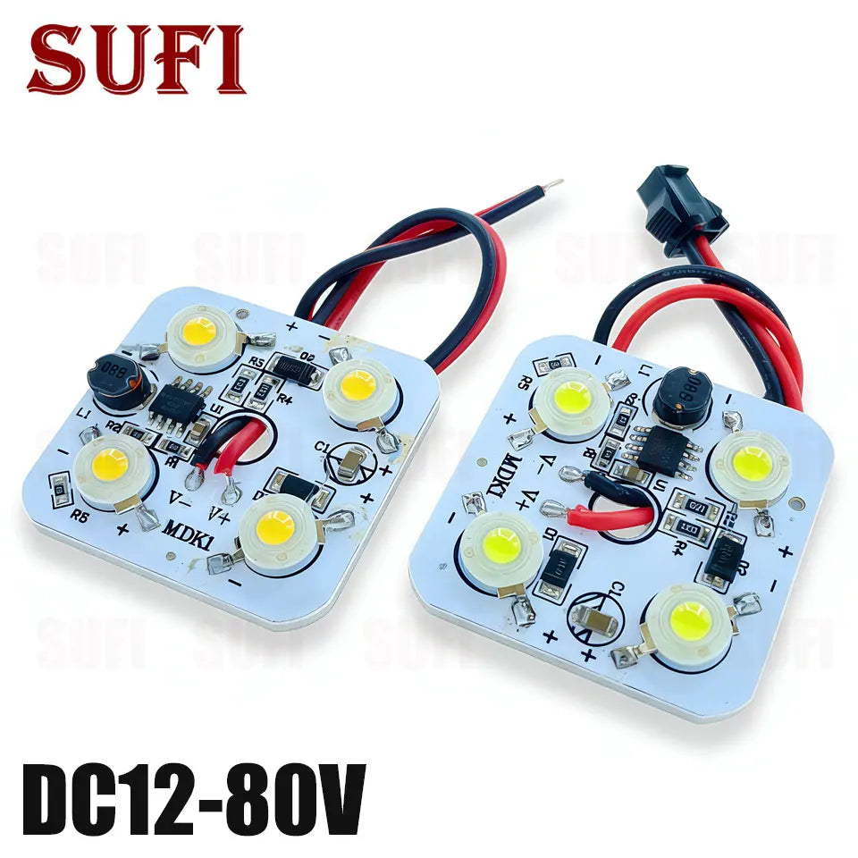DC 12V-80V High Power LED Light Beads - 4W 12W Aluminum Base Chip