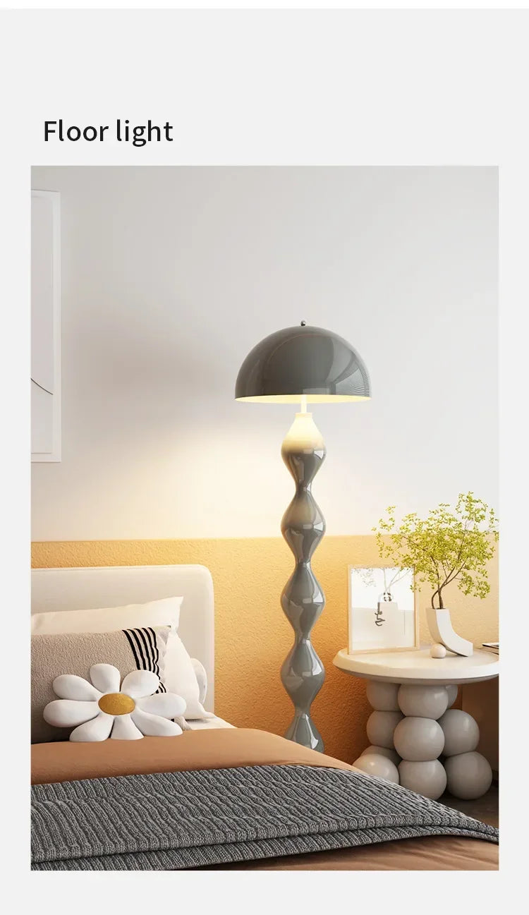 Macaron Creative Mushroom Lamp Living Room Sofa Side Led Floor Lamps Bedroom Bedside Light Senior Sense Of Vertical Lights