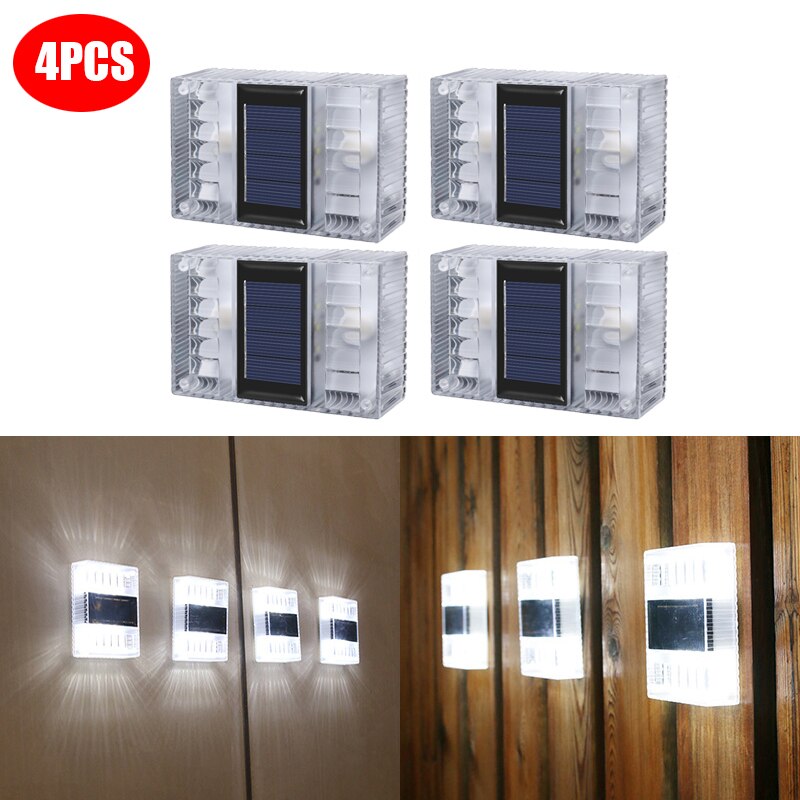 Outdoor IP65 Waterproof Solar Powerd Transparent LED ABS Wall Light Home Courtyard Garden Corridor Decorative Lights