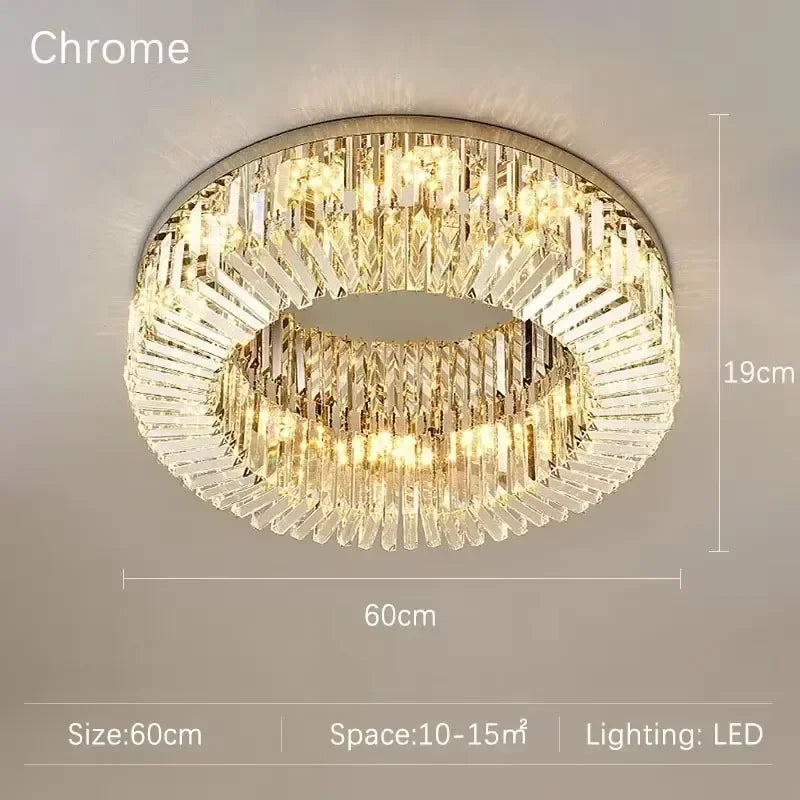 Luxury Crystal Bedroom LED Ceiling Lamp Simple Nordic Restaurant Living Room Kitchen Hotel Chandelier Modern Home Decor Lighting