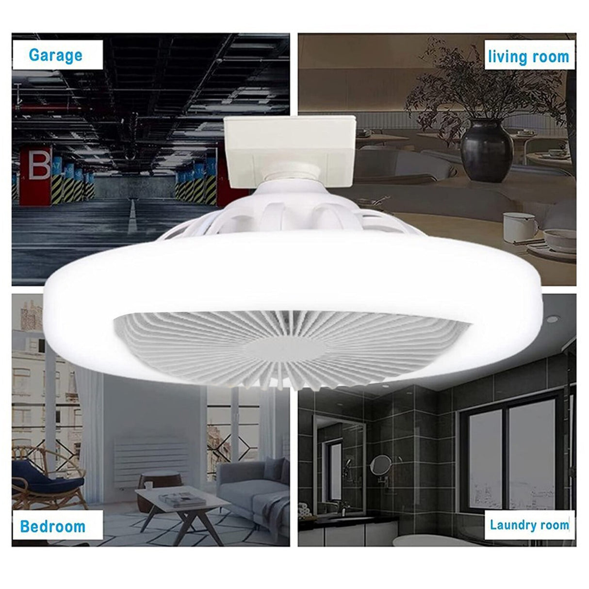 White Ceiling Fan With Light 30W LED Light Flush Mount Ceiling Fan For Indoors 3-Level Light Wind Speed With Durable Blades
