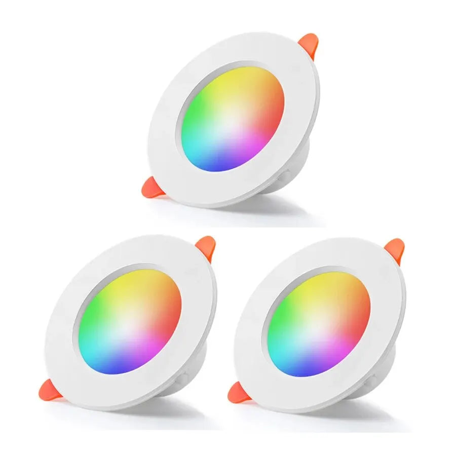 3pcs Tuya Bluetooth Smart Downlight Full Color Dimming 3 Inch Tuya Bluetooth Control Tuya Downlight 10W 85-265v