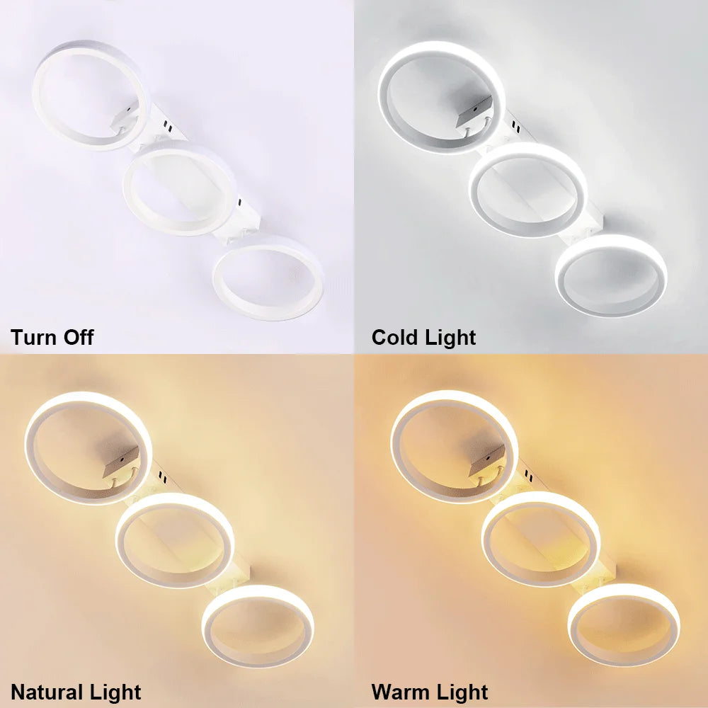 Ceiling Lights LED Ceiling Lamp 2 Rings Indoor Lighting Fixtures Hallway Balcony Modern Minimalist Living Room Home Decor