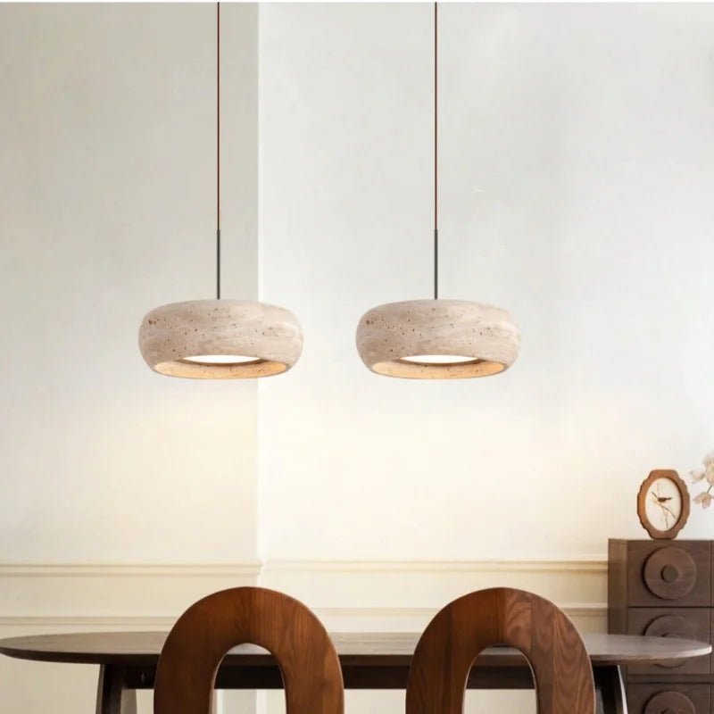 Designer Creative Bedroom Headboard Pendant Lamp Wabi Sabi Yellow Cave Stone LED Living Room Chandelier Foyer Corridor Lighting