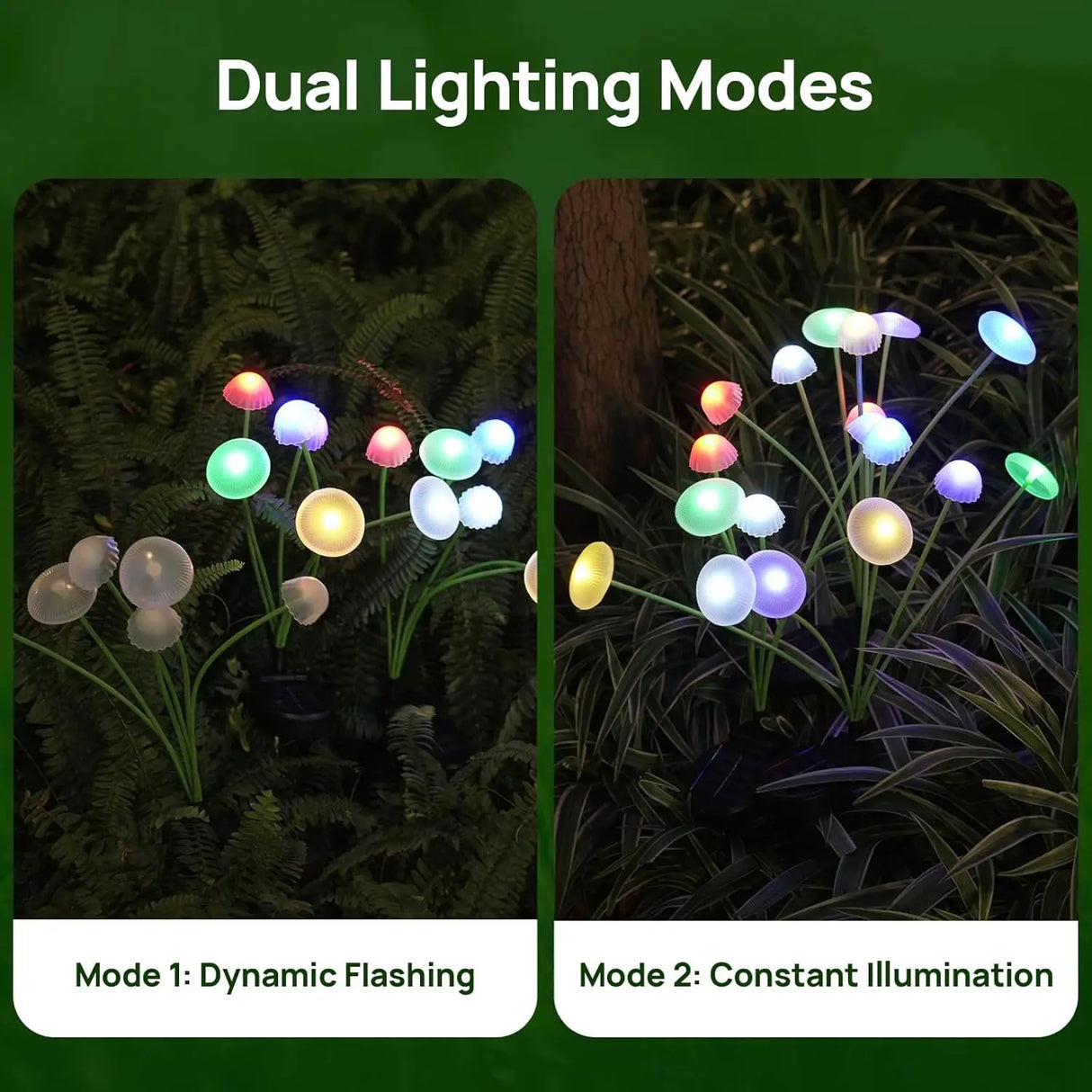 Solar Jellyfish & Mushroom Garden Lights - Dual Mode LED Waterproof Decor