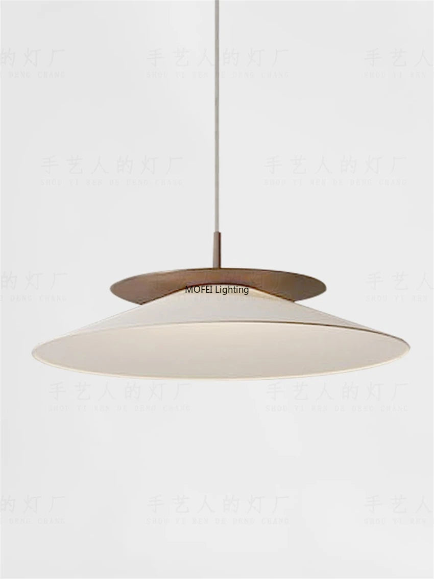 Japanese Cloth Pot Lid Pendant Light Fabric Lamp Restaurant Tea Room Zen Style Living Room Hanging Lighting Fixture Decor LED