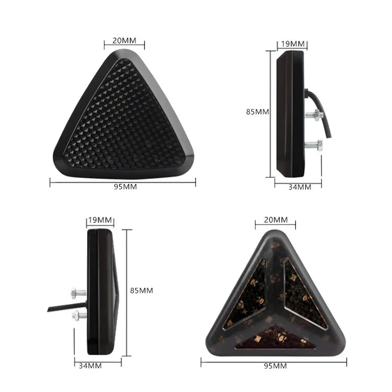 1PCS F1 Style Universal Led Brake Stop Light Triangle LED Rear Tail Light Reverse Safety Strobe Lamp for Car Auto Motorcycle 12V