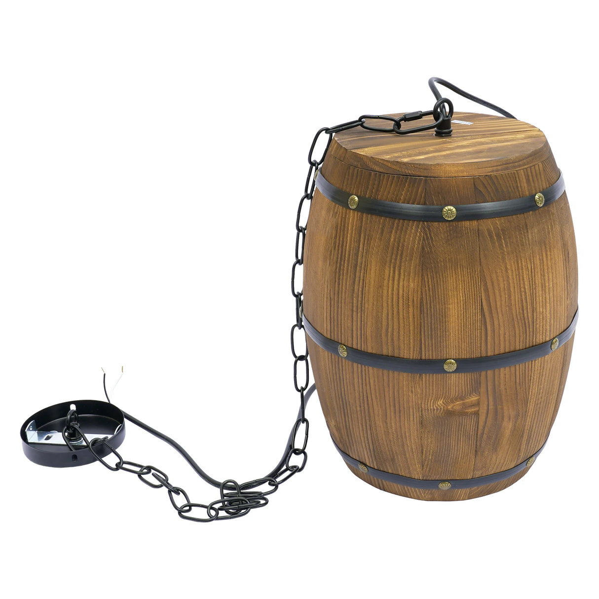 Retro Wood Wine Barrel Pendant Light,Industrial Ceiling Lamp ,Vintage Chandelier Light Fixtures for Bar Cafe Home Restaurant