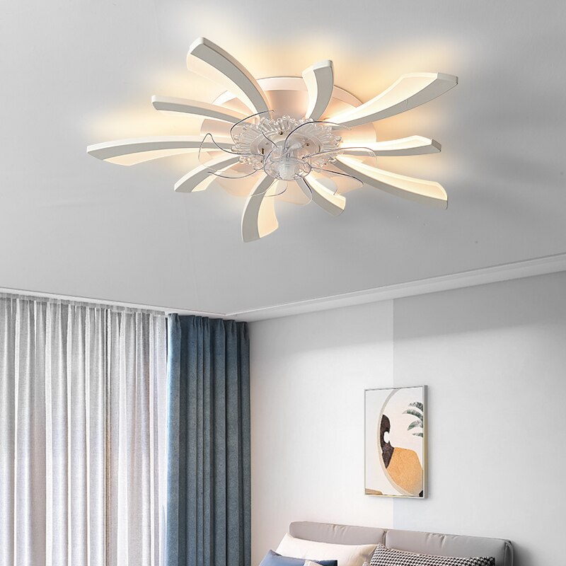 Modern LED Ceiling Fan With Light for Bedroom Living room Acrylic Home Decor LED Fan Lamp Modern Ceiling lights with Fans