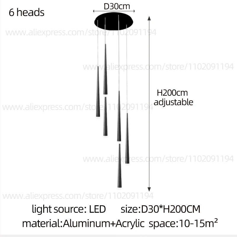 Modern Long Stairs Chandelier Living Room Attic Ceiling Light Home Decoration Pendent Lamp Dining Room Decoration Pendant Light