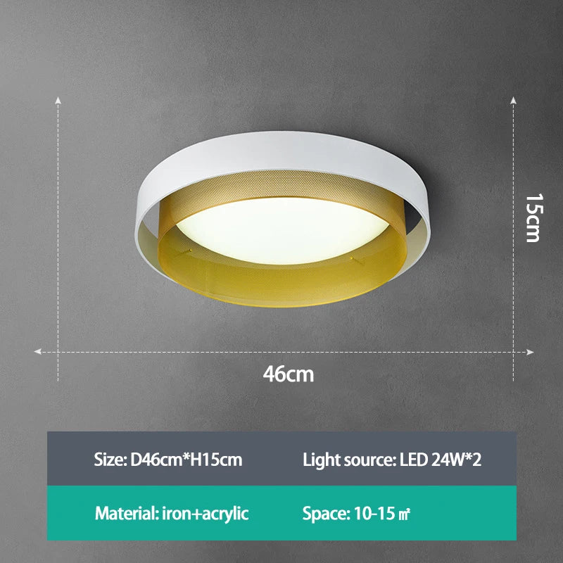 Nordic Round Ceiling Light Lamp Bedroom Living Room Lamp adario Soffitto Modern Lucer's Led Habit action Techno Para Sala
