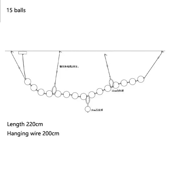 Modern creative staircase long pendant light Nordic light luxury restaurant clothing store showcase bar counter round light