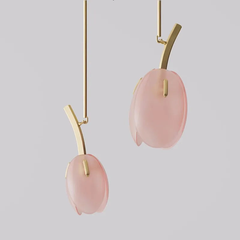 Romantic Tulip Buds G9 Chandelier Colorful Glass Shades Pendant Lights Lustre Home Decor Led Lamp Fixtures Bedroom Hanging Lamp
