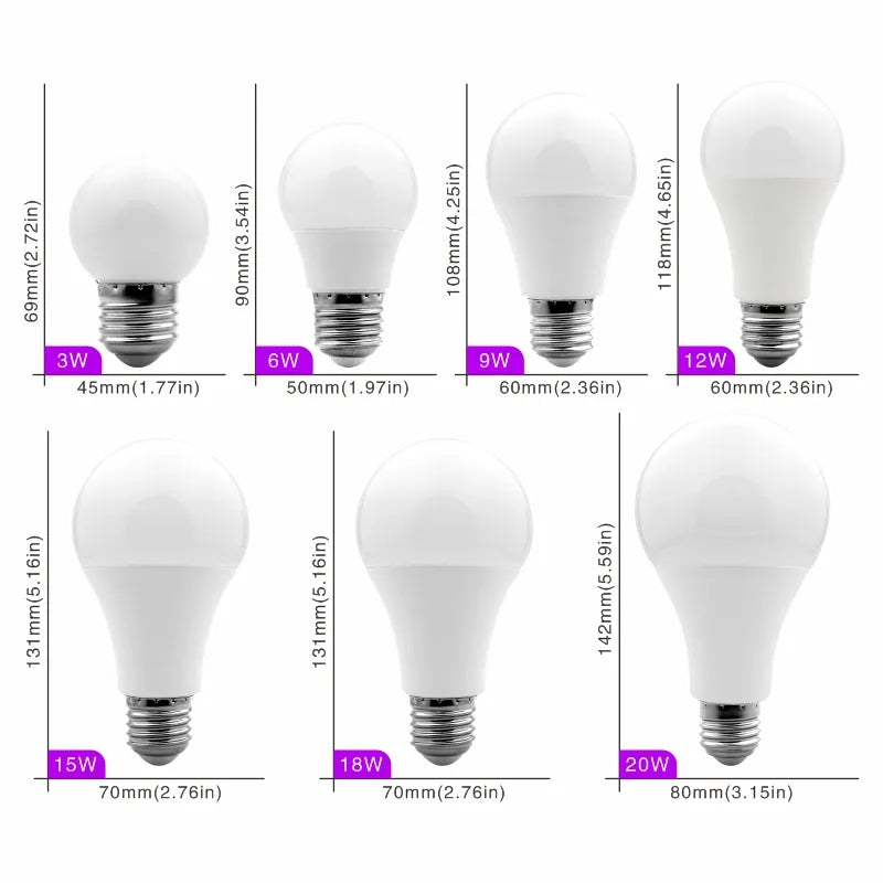 E27 E14 LED Bulb 20W 18W 15W 12W 9W 6W 3W Lampada LED Light AC 220V-240V Bombilla Spotlight Lighting Cold/Warm White Lamp