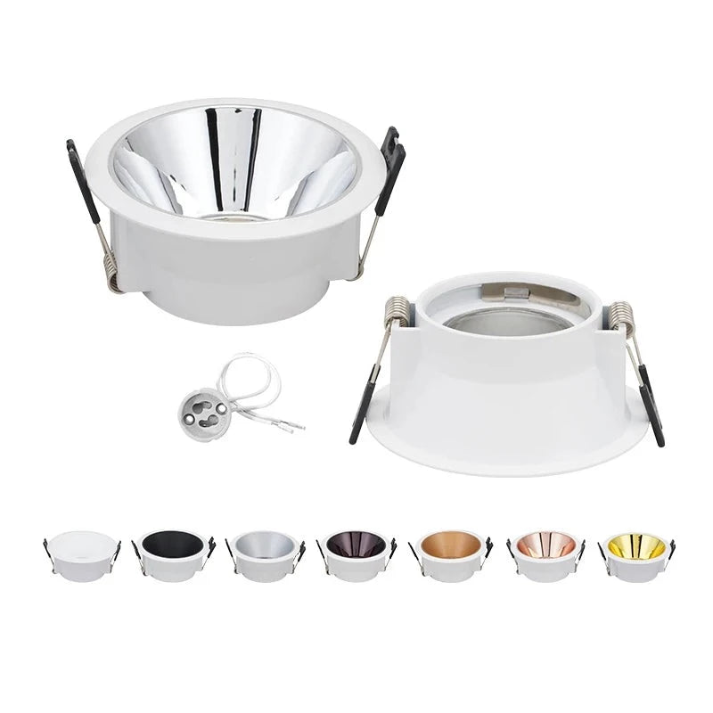 LED Module MR16 White Black Led Spotlight Fixture Aluminum Round Gu10 Embedded Led Downlight Frame