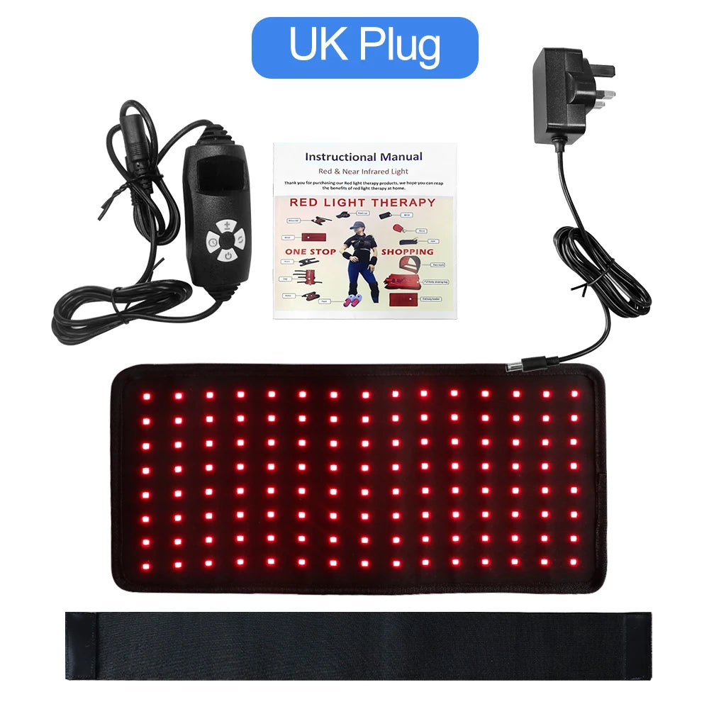 Red Light Infrared Therapy Belt 120pcs LED Devices for Body Back Knee Hands Relief 660nm 850nm Heat Pad Abdominal Fitness Belt