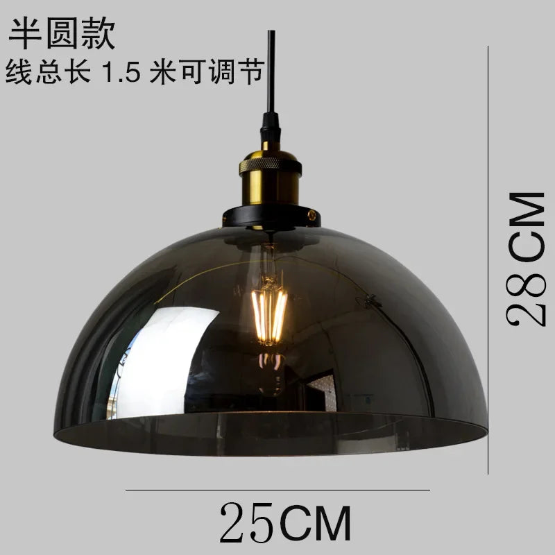 American Retro Industrial Loft Chandelier Bar Counter Restaurant Bar Pendant Lamp Creative Home Simple Glass Hanging Lights