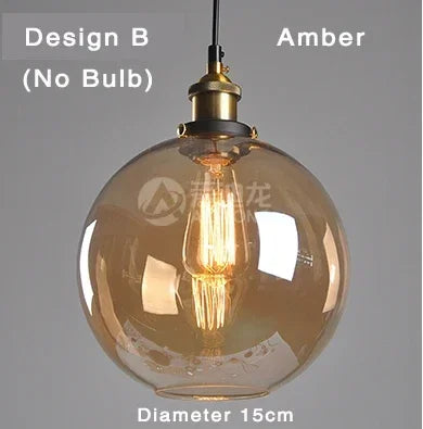 Clear Gray Amber Colour Vintage Pendant Lights Dining Glass Hanging Lamp Russia Loft Luminaire Modern Bedroom Light Fixture