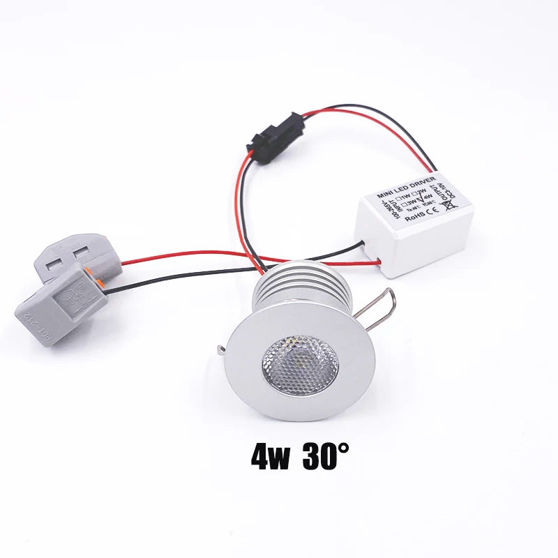 Mini Lantern LED Spotlight (1W, 2W, 3W, 4W / AC 85-265V) - Recessed Embedded Ceiling & Cabinet Downlight for Display Counters, Bars & Stairs
