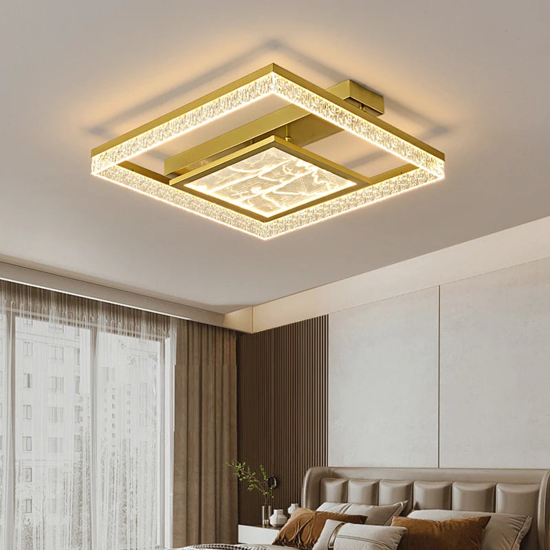 Modern Living Room Led Lights Square Creative LED Ceiling Lamp Bedroom Ceiling Pendant Lamp Indoor Home Dining Room Lighting