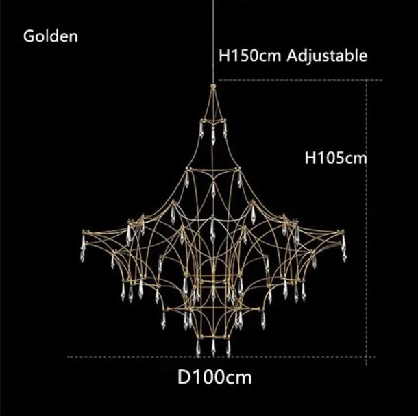 Starry Sky Villa Living Room Large Pendant Italian Minimalist Restaurant Lighting Modern Art Loft Staircase Crystal Pendant