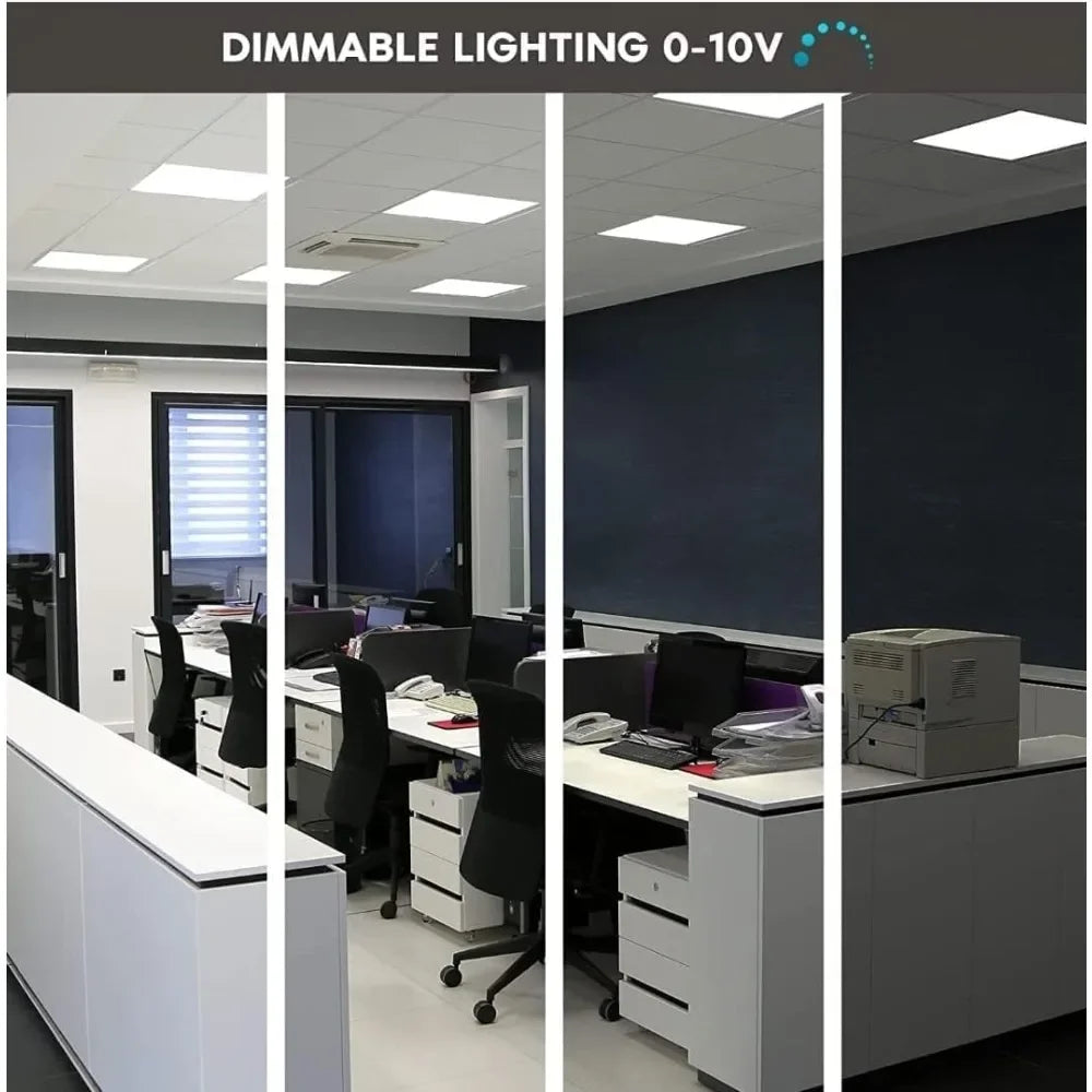 LED Light Flat Panel, 20/30/40W, 120-277V, (12 Pack), Dimmable Recessed Drop Ceiling Lights