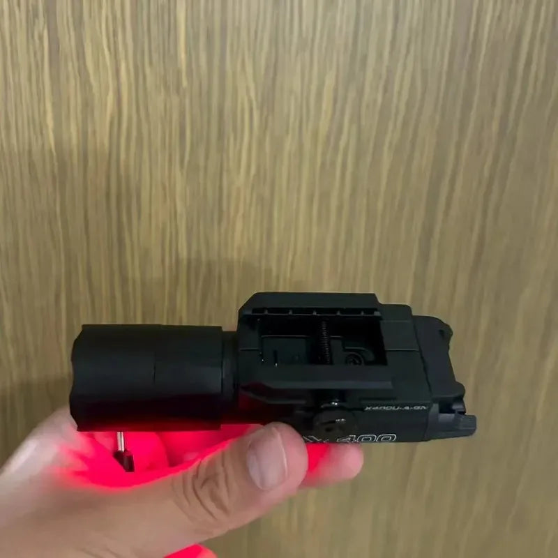 X400 Mini Pistol Flashlight with Strobe Mode - Compact LED Weapon Light for Picatinny & GL Rails