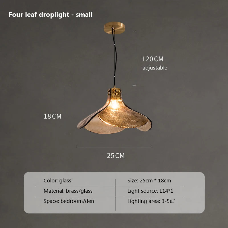 LED Retro Glass Pendant Light petal Shape bedroom Loft Home Light Restaurant Bar Bedroom Coffee Book bar chandelier