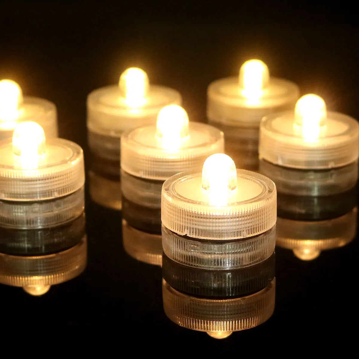 Waterproof LED Flameless Tealight Candles - Submersible Underwater Pool & Party Lights
