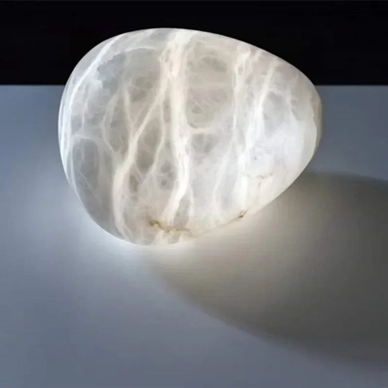 Postmodern Alabaster Staircase Pendant Light High-End Living Room Bedside Dining Room Lighting Spanish Natural Marble Chandelier