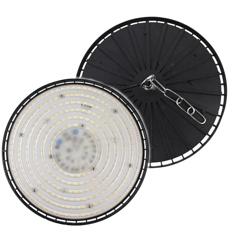UFO High Bay LED Light (100W/150W/200W) 220V - Super Bright Industrial Warehouse & Garage Ceiling Light (Warm/Cool White)